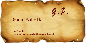 Gern Patrik névjegykártya